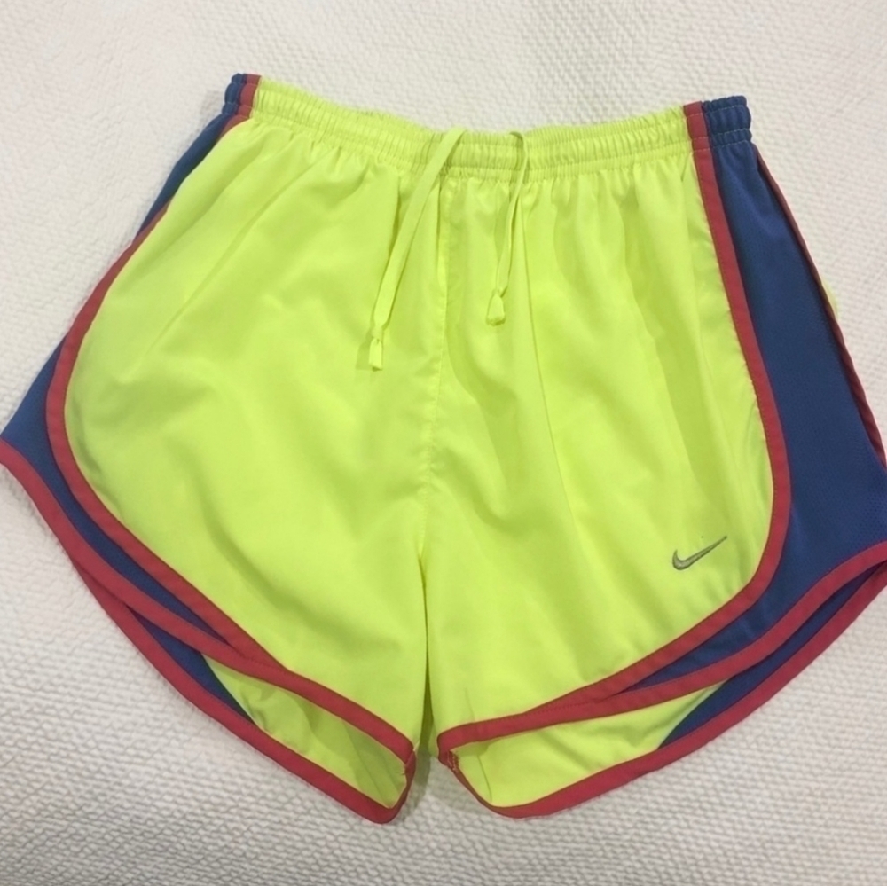 Nike Drifit Womens Colorlock Neon Running Shorts Size Small